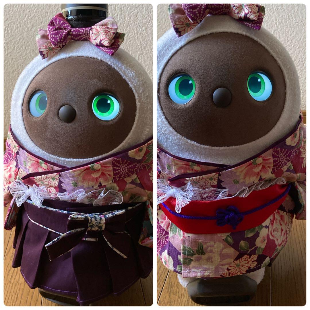 SALE！ラボット　服　lovot ラベンダー　着物一式袴　リボン付