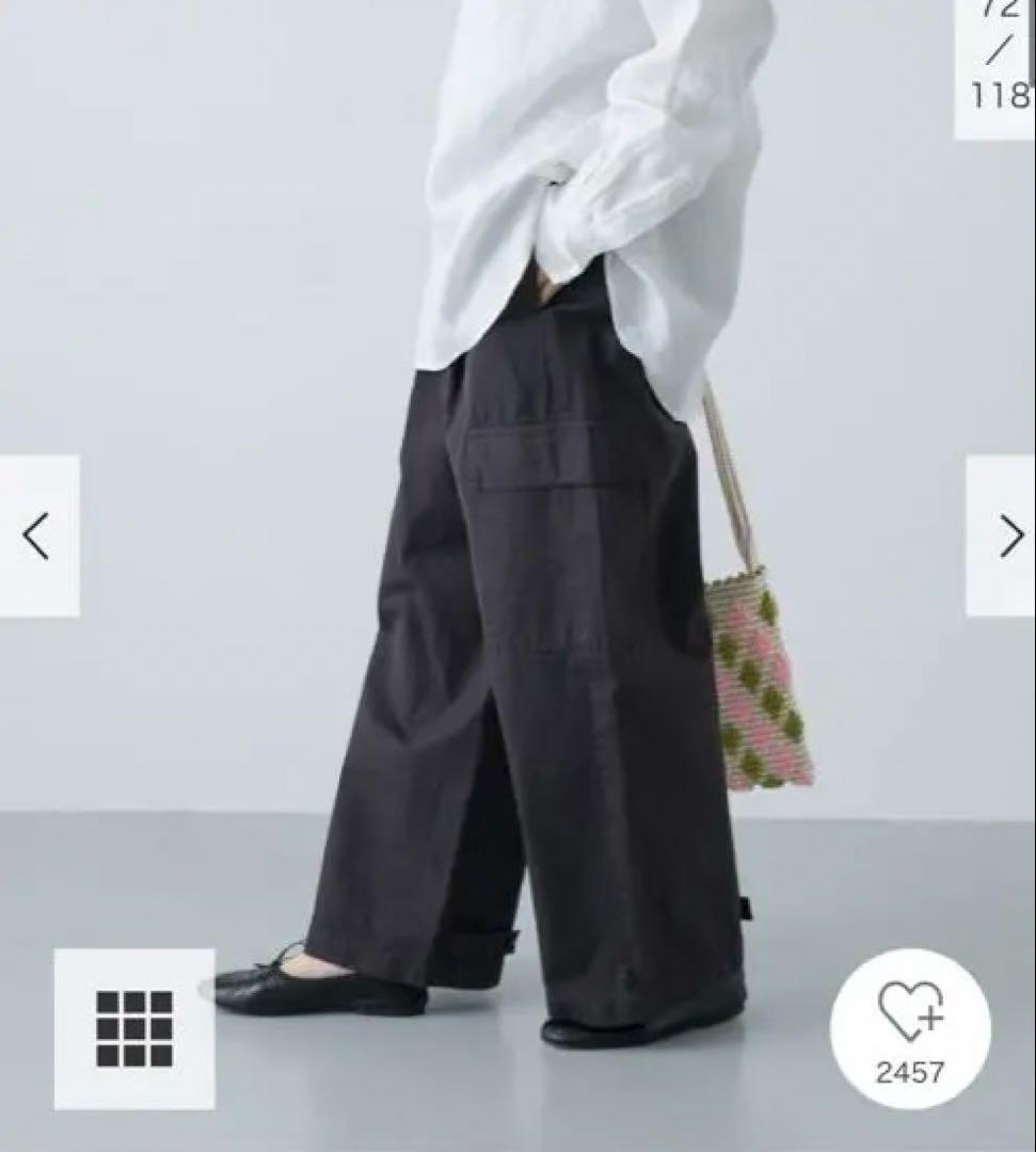 美品　かぐれ インクブラック ユーティリティイージーパンツ