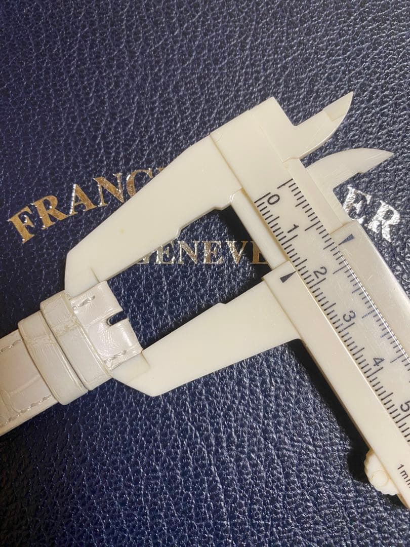 19mm フランクミュラー 純正 クロコ ストラップ ベルト ホワイト