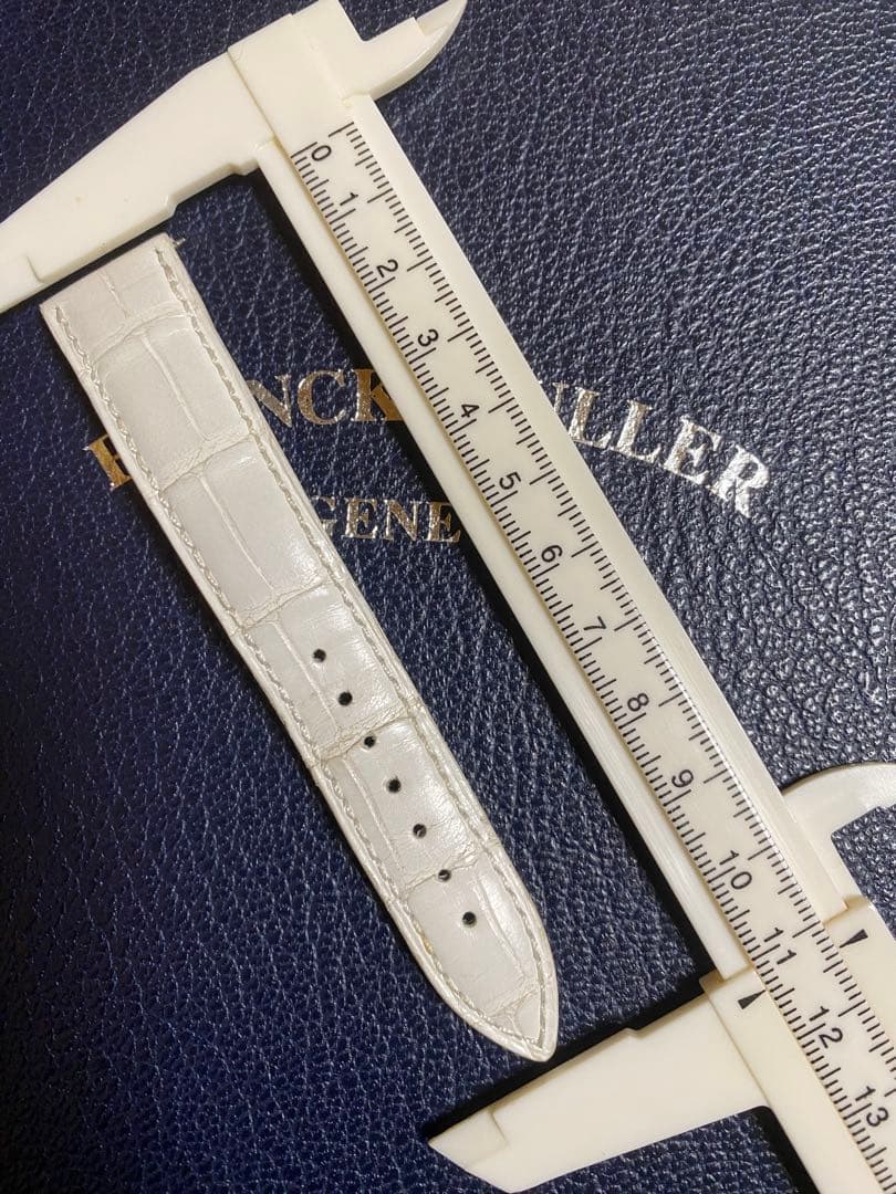 19mm フランクミュラー 純正 クロコ ストラップ ベルト ホワイト
