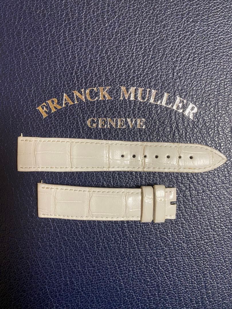 19mm フランクミュラー 純正 クロコ ストラップ ベルト ホワイト