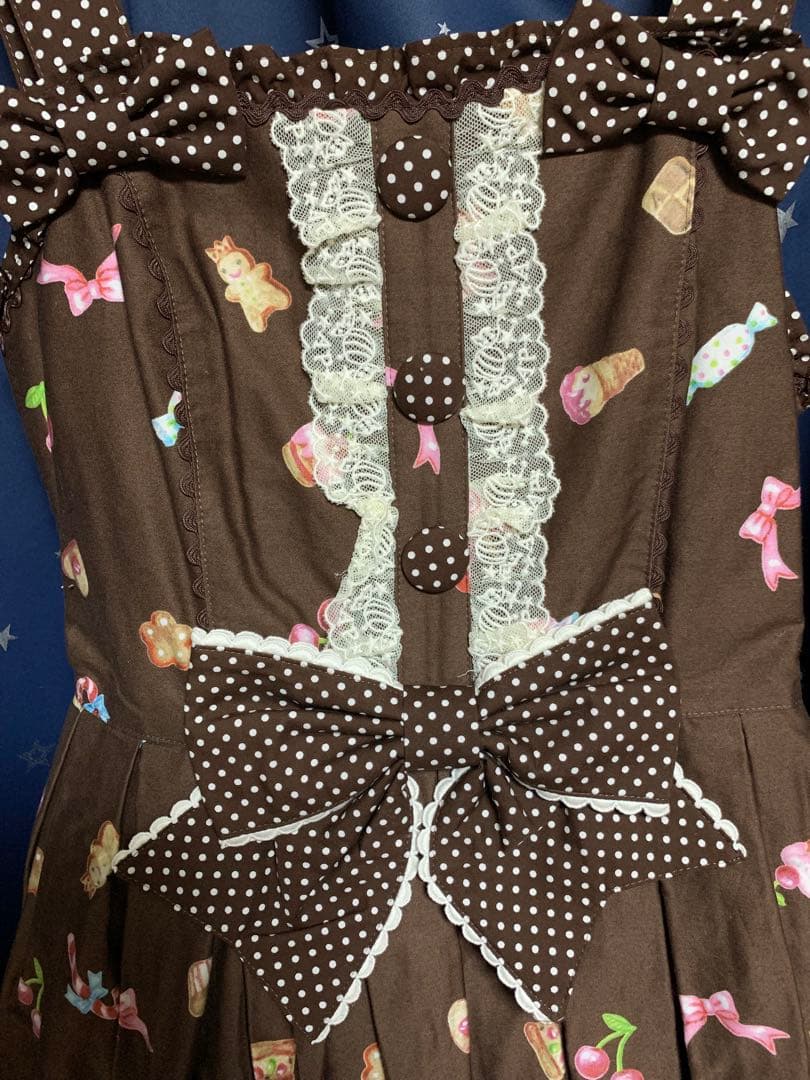 レア新品未着用♩お菓子の国プリントジャンパースカート アンジェリックプリティ