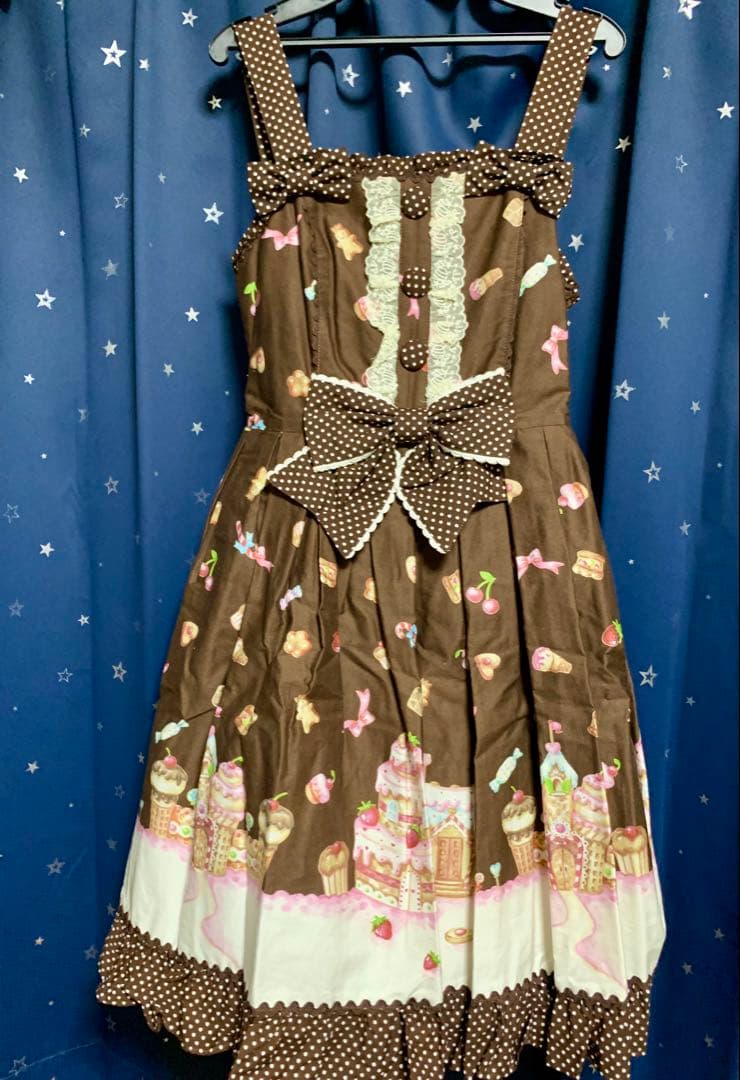 レア新品未着用♩お菓子の国プリントジャンパースカート アンジェリックプリティ
