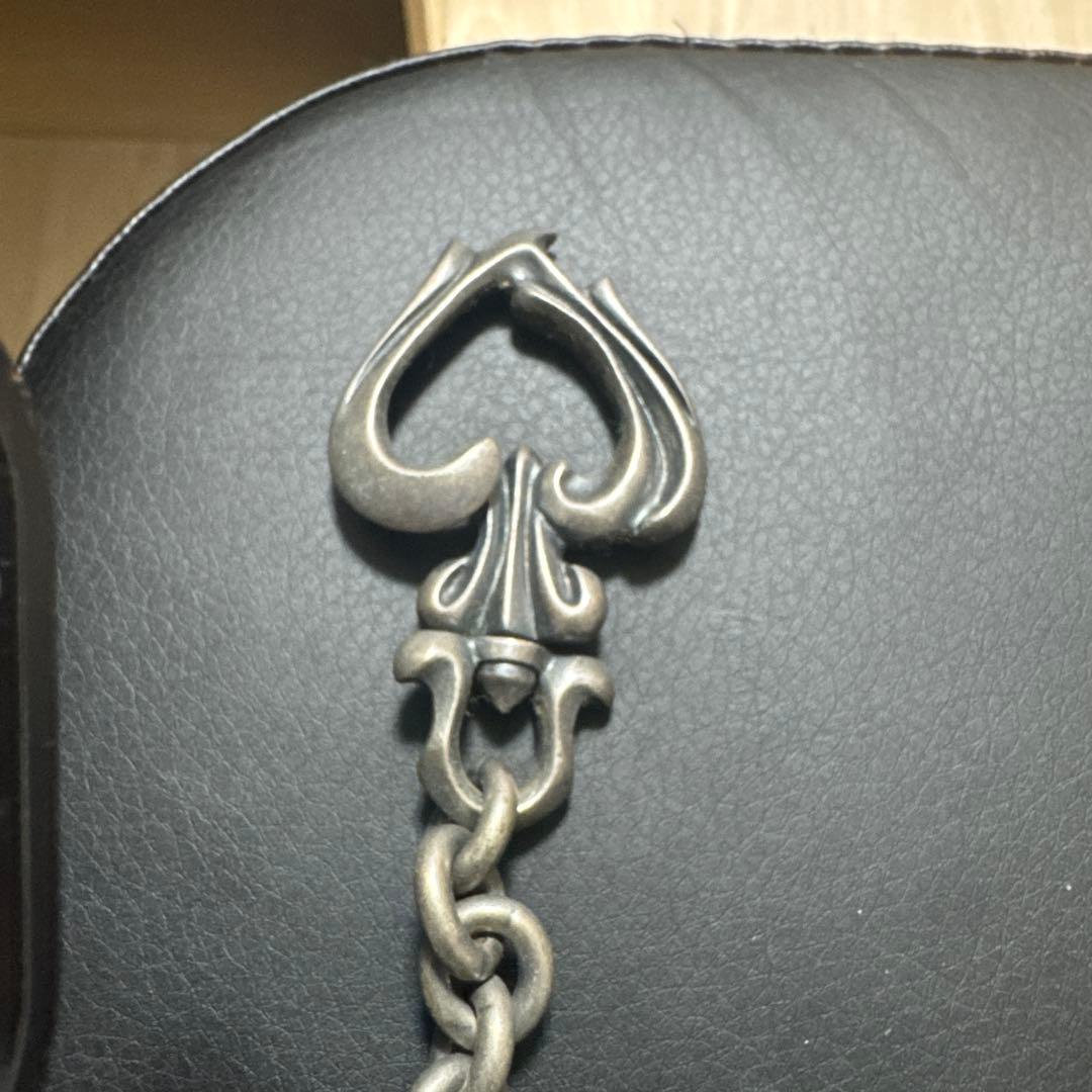 シルバーウォレットチェーン ハート型フック付き