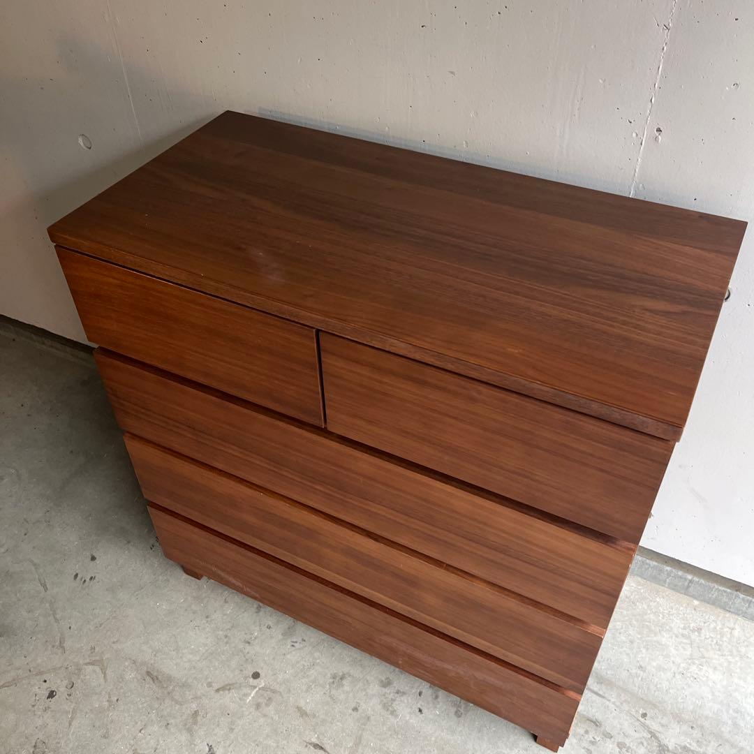 美品・廃盤希少★無印 ４段チェスト・ウォールナット材