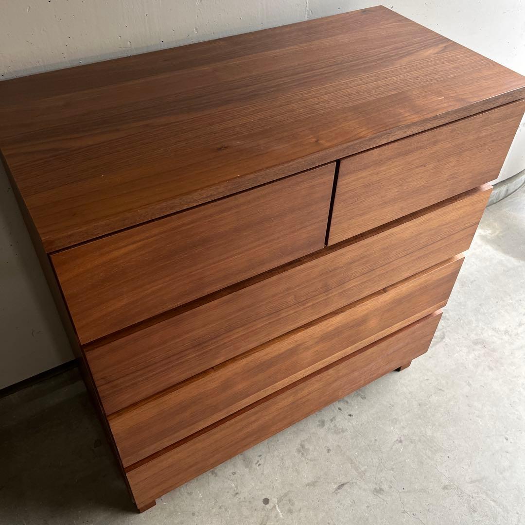 美品・廃盤希少★無印 ４段チェスト・ウォールナット材
