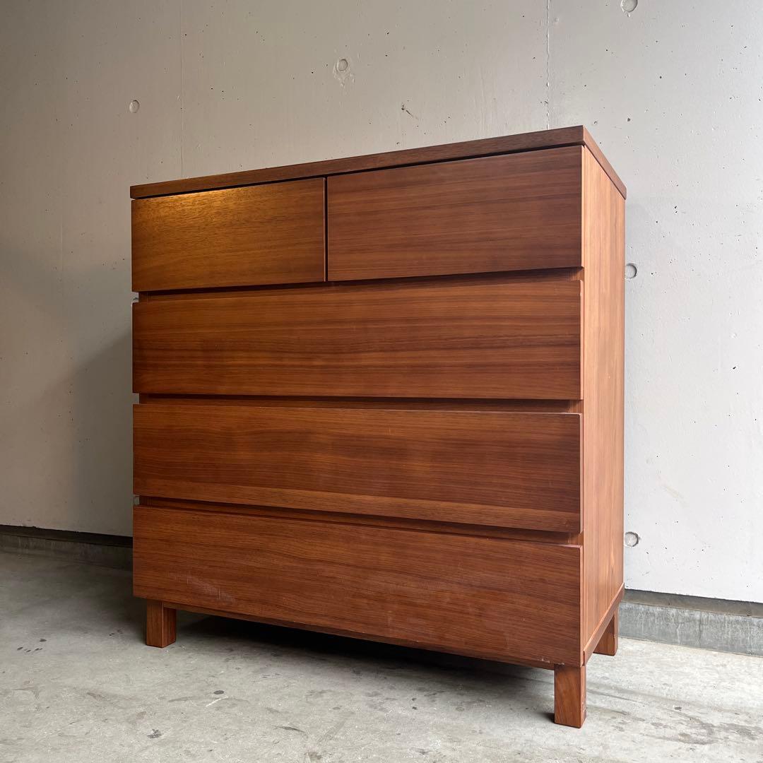 美品・廃盤希少★無印 ４段チェスト・ウォールナット材