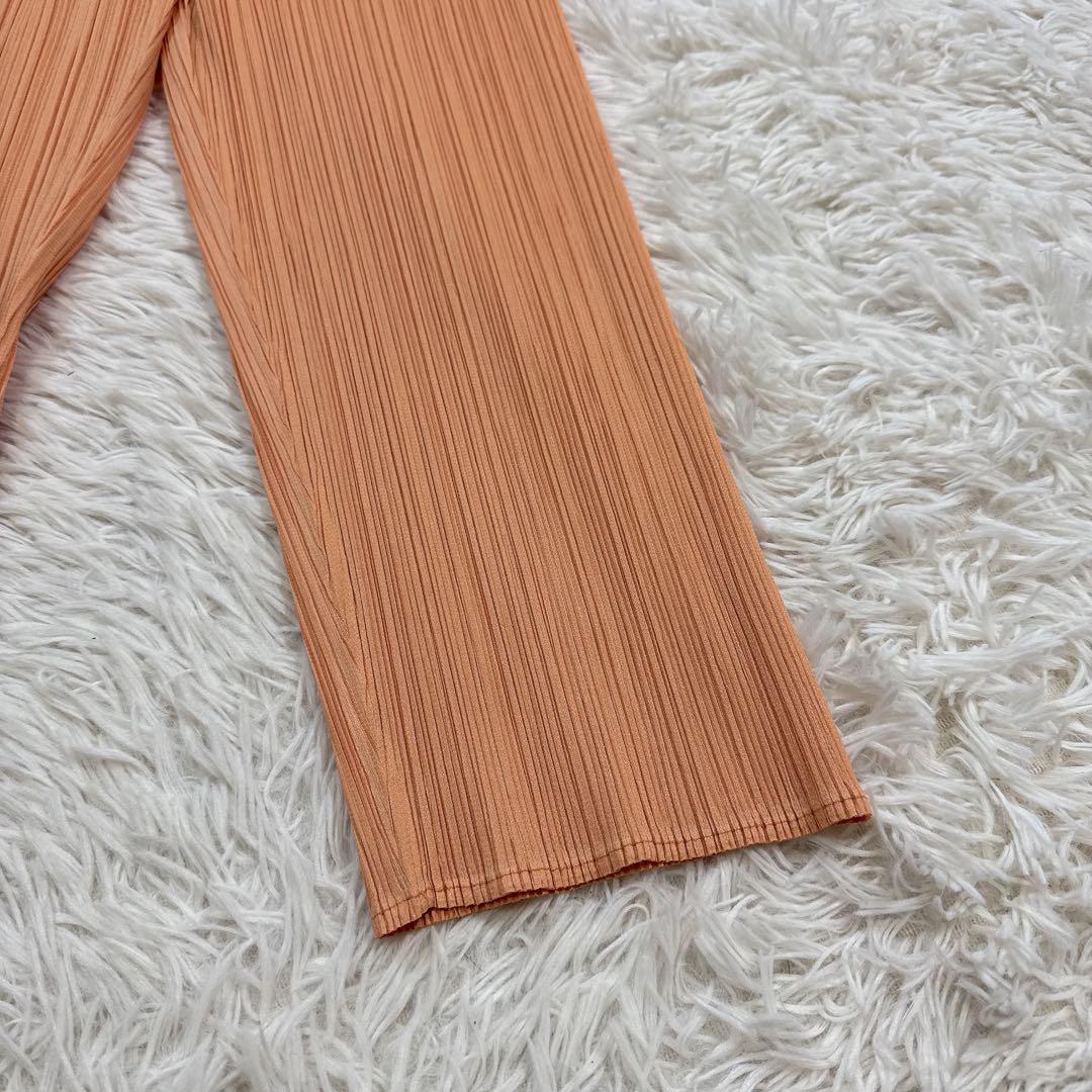 【美品】プリーツプリーズ パンツ プリーツ オレンジ　3