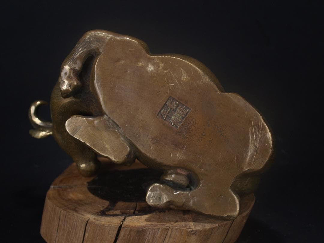 中国清時代銅製金龍魚の置物　激安骨董品　風水財運UP AK908A3-4