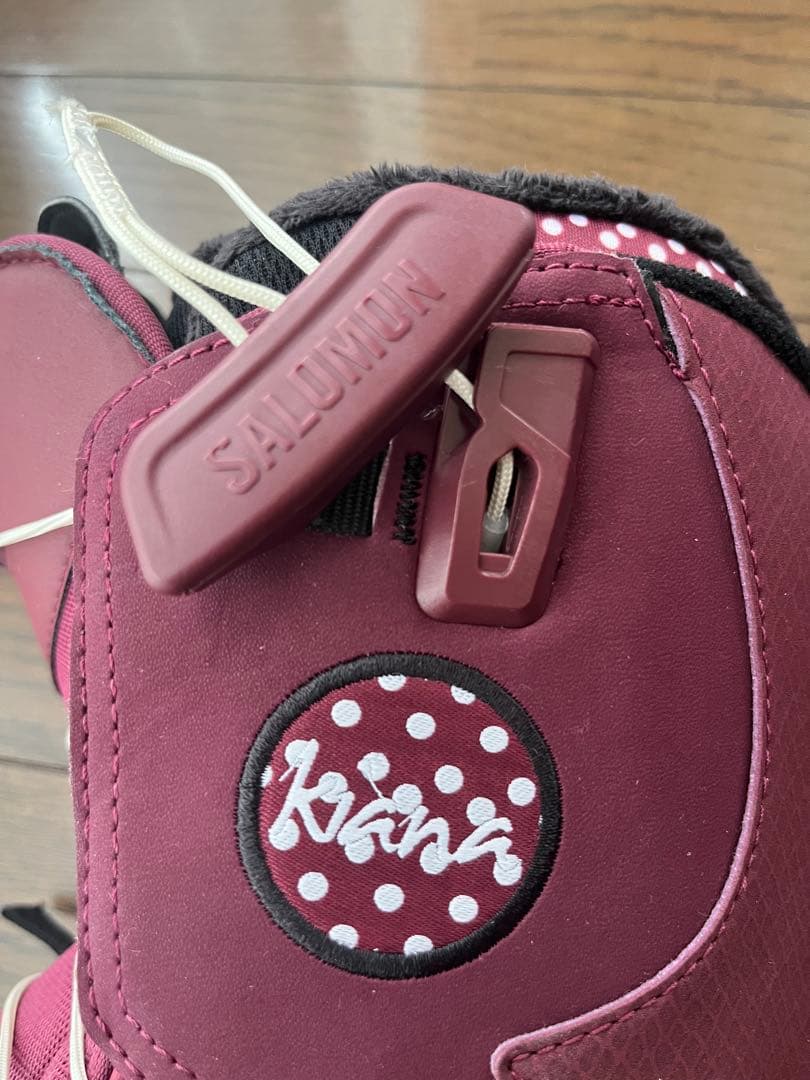 【美品】SALOMONスノボブーツ　サロモン　レディース　ドット柄