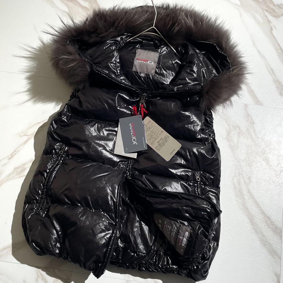 新品未使用☆デュベティカ ダウンベスト ラクーンファー 艶 40 y2k