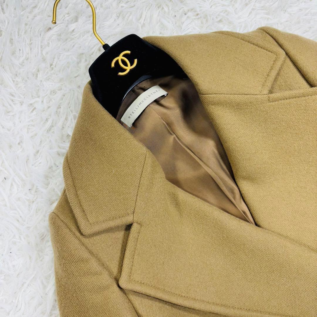 極美品 ステラマッカートニー チェスターコート ダブル キャメル100% 36S