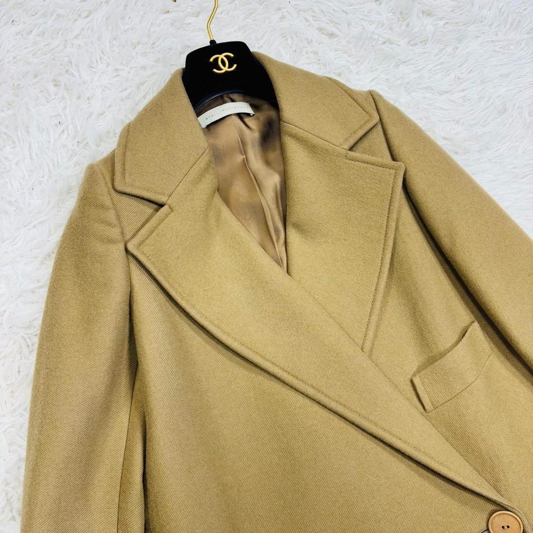 極美品 ステラマッカートニー チェスターコート ダブル キャメル100% 36S