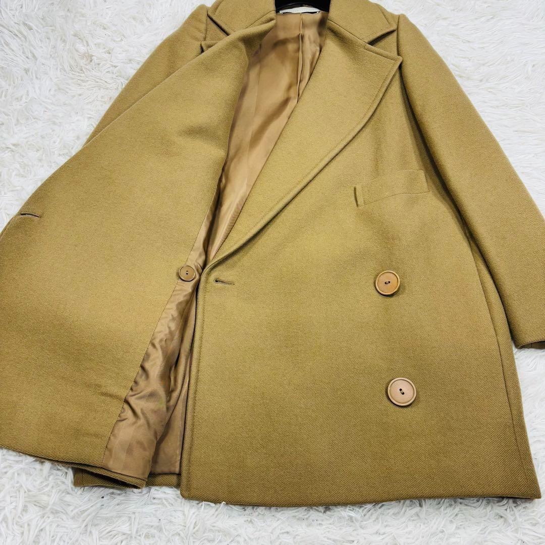 極美品 ステラマッカートニー チェスターコート ダブル キャメル100% 36S
