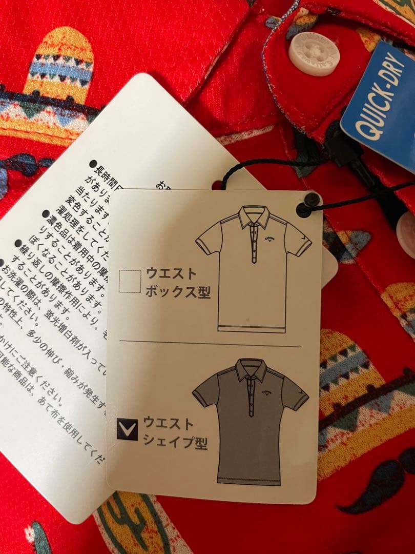 キャロウェイ タグ付き 半袖ポロシャツ 赤