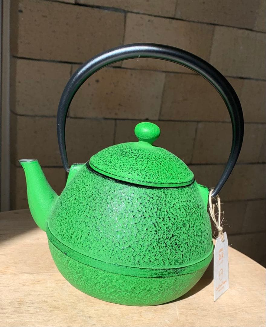 【値下げ】南部鉄器 OIGEN　及源　鉄瓶 たまご形　グリーン　0.55L