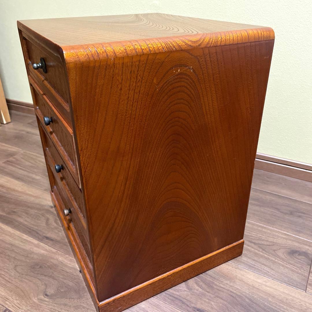 高級木製 4段 チェスト アンティーク インテリア 和家具 昭和レトロ