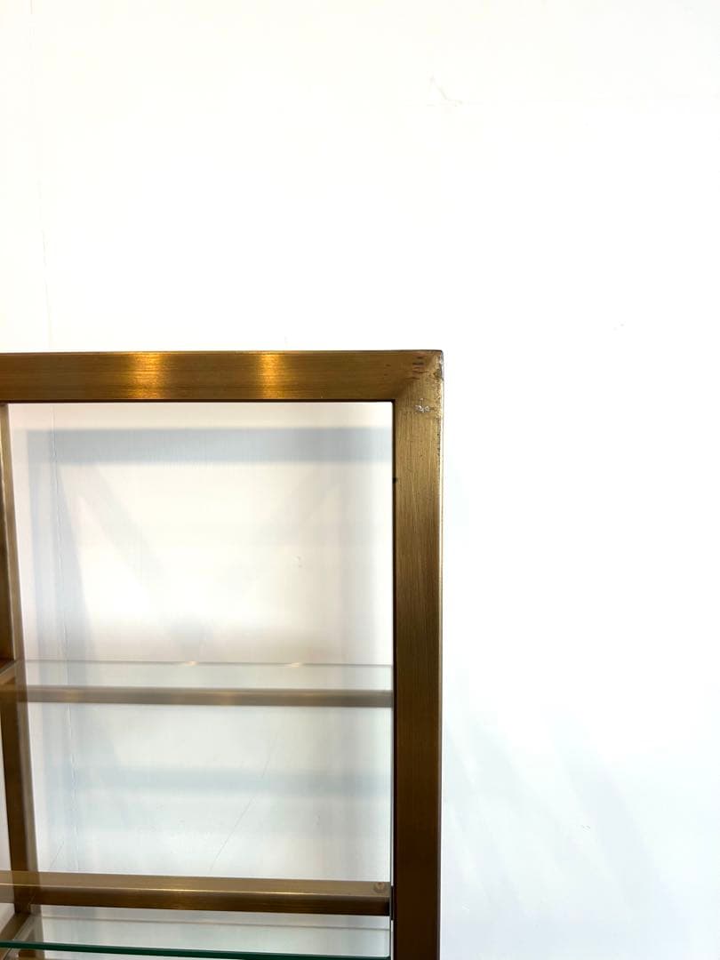 値下げ！ガラス製オープンディスプレイケース 4段 真鍮