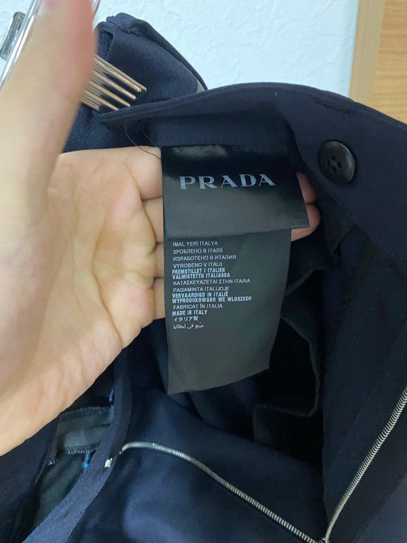 PRADA スラックス ネイビー パイピング