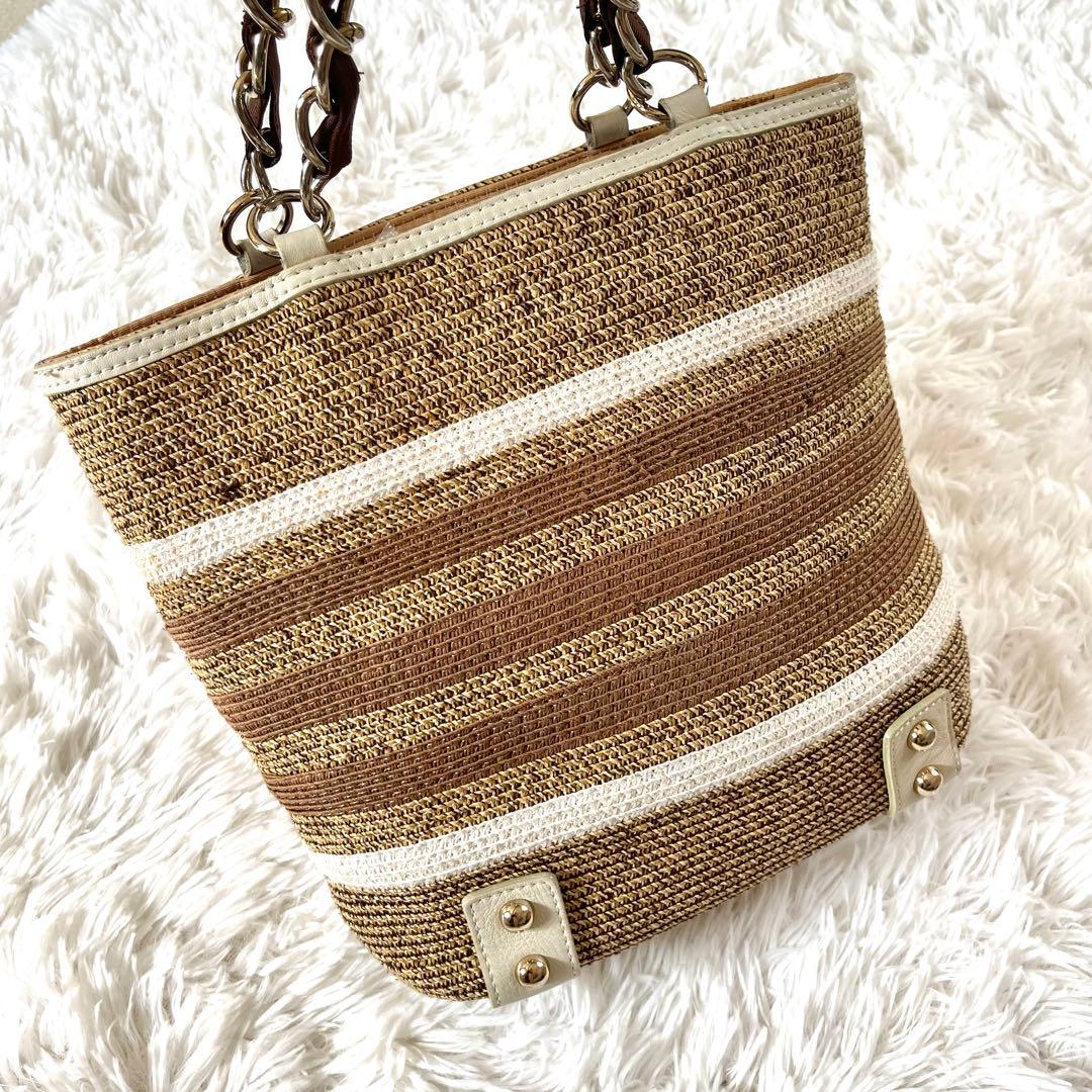 【極美品】バーバリーブルーレーベル トートバッグ カゴバッグ 牛革 レザー