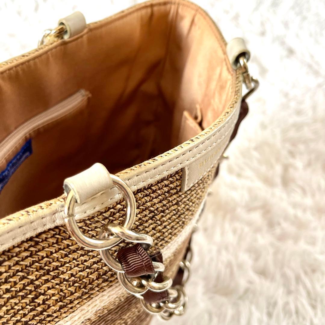 【極美品】バーバリーブルーレーベル トートバッグ カゴバッグ 牛革 レザー