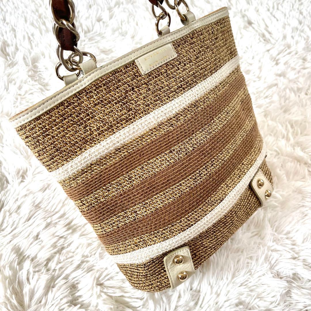 【極美品】バーバリーブルーレーベル トートバッグ カゴバッグ 牛革 レザー