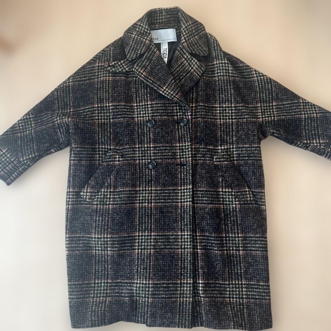 TICCA チェック柄 ダブルコート　チェスターコート