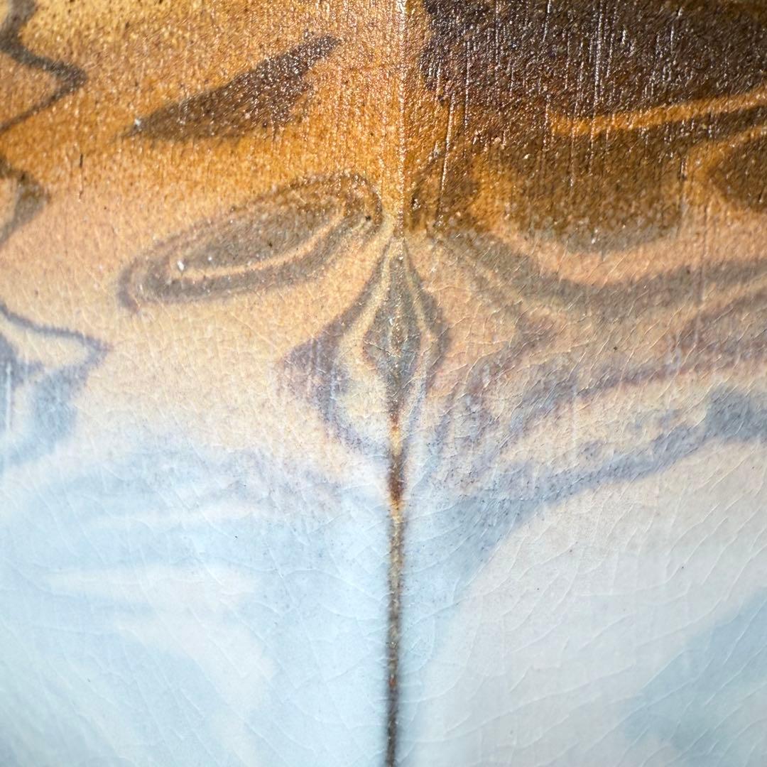 萩焼　陶芸作家　大和努　作　萩練込香炉　共箱　共布　栞　未使用品　茶道具　保男