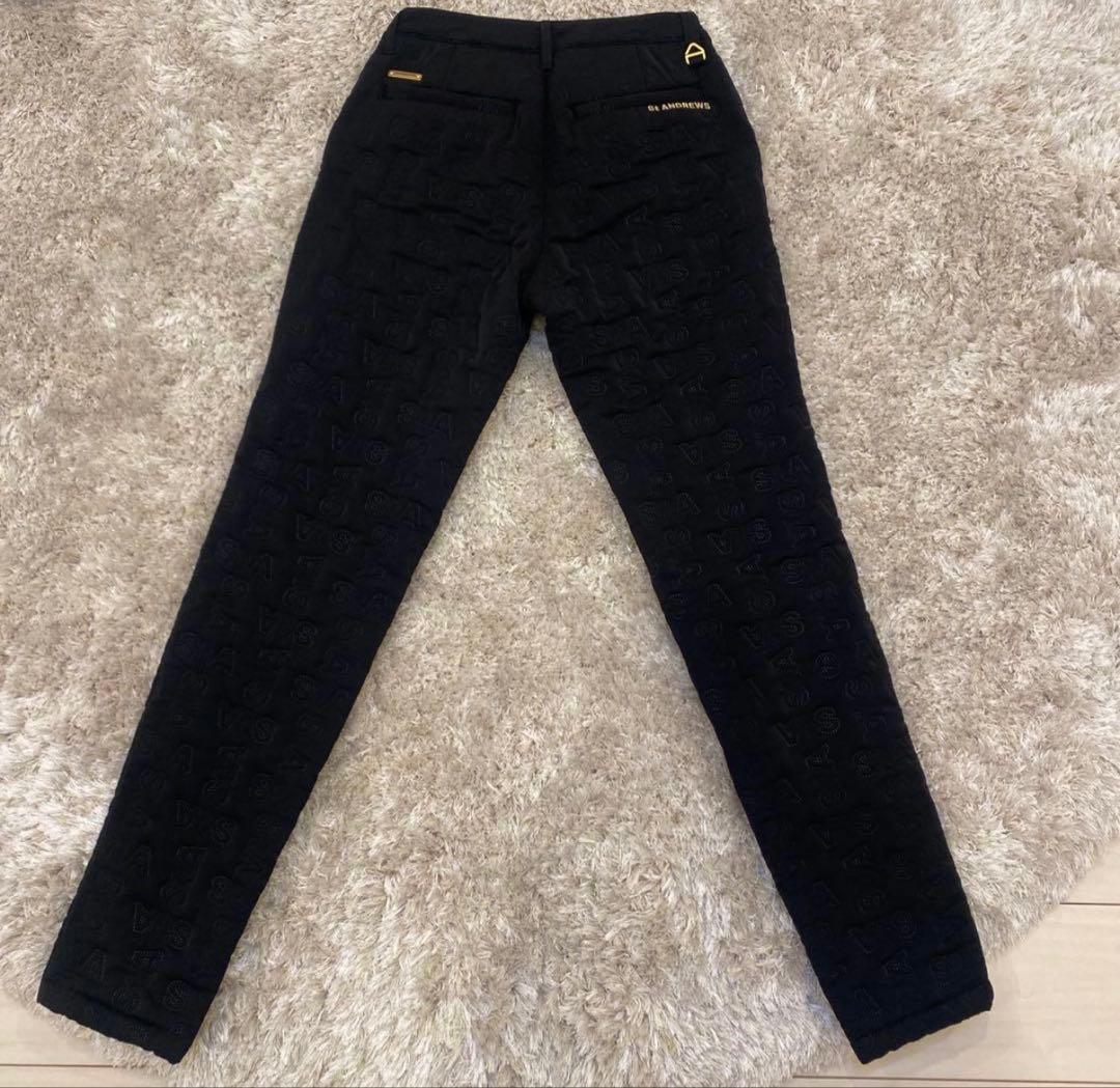 セントアンドリュース　裏起毛　パンツ　ダウン　中綿　黒　ブラック　キルティング