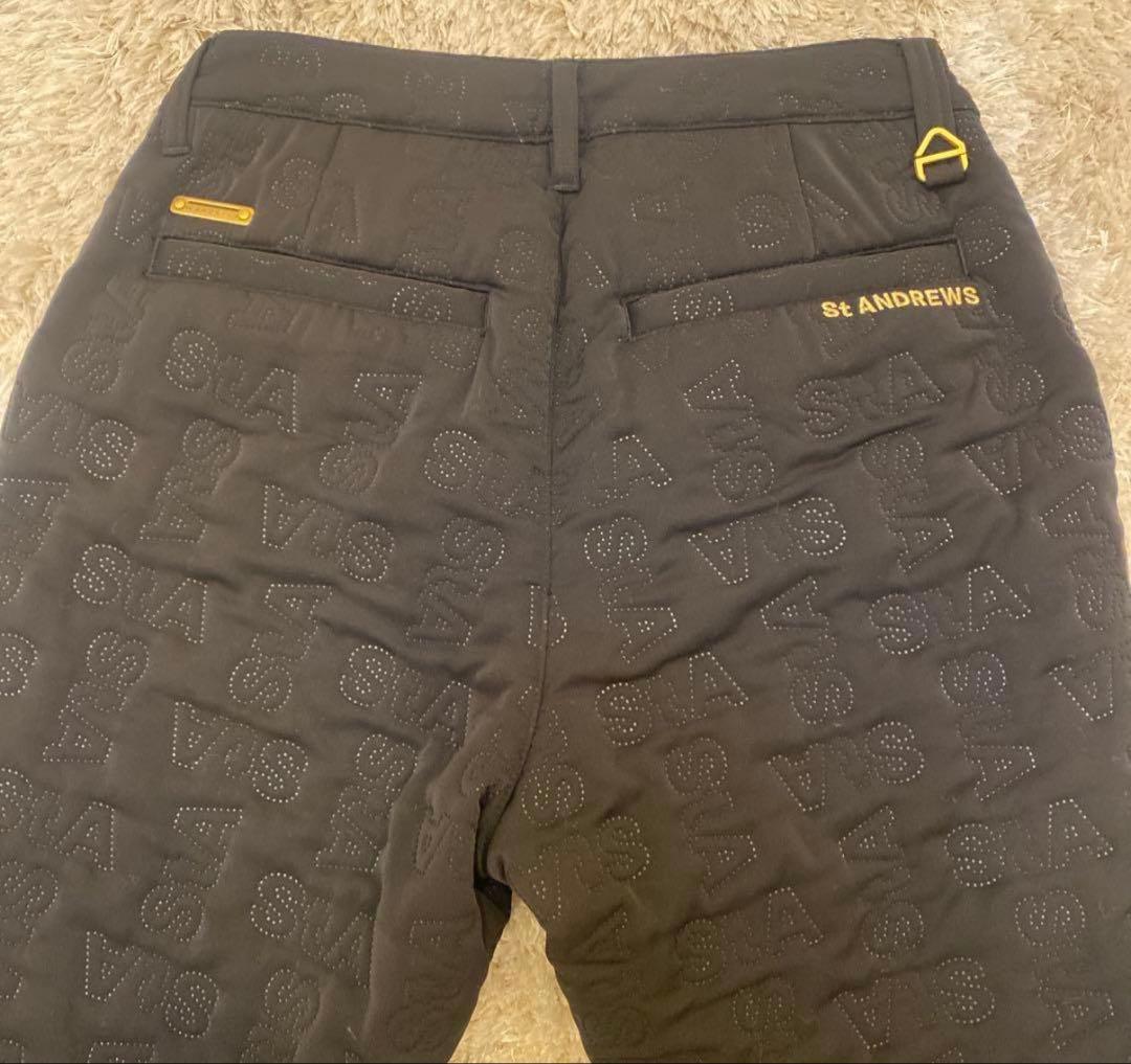 セントアンドリュース　裏起毛　パンツ　ダウン　中綿　黒　ブラック　キルティング
