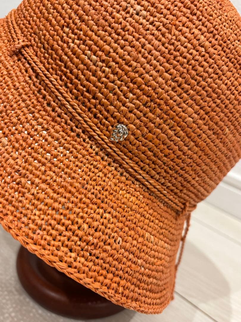 専用　ヘレンカミンスキー 新品同様 オレンジラフィアのバケットハット