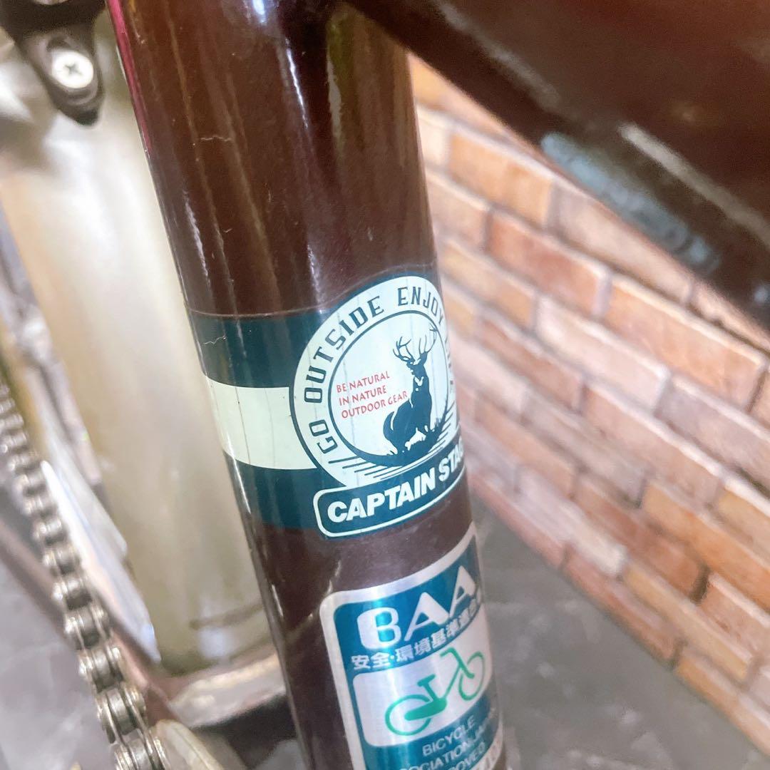 【14】折りたたみ自転車 折車 CAPTAIN STAG ブラウン 20インチ