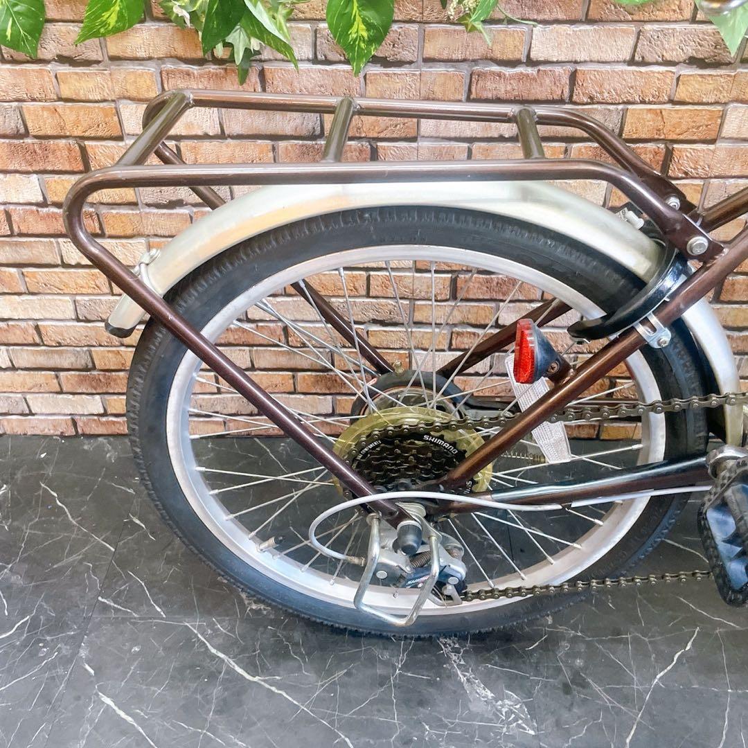 【14】折りたたみ自転車 折車 CAPTAIN STAG ブラウン 20インチ