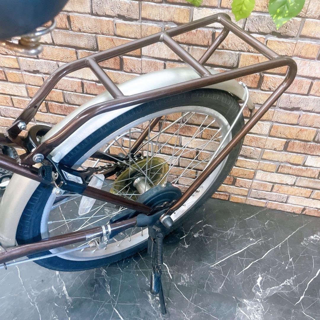 【14】折りたたみ自転車 折車 CAPTAIN STAG ブラウン 20インチ