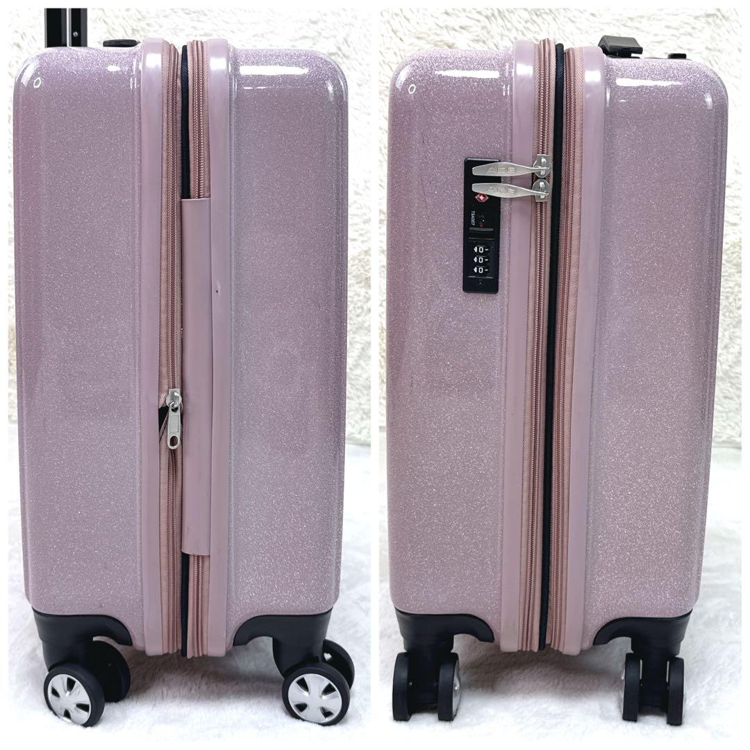 限定品✨ ACE　拡張タイプ　ピンクラメ　4輪　機内持込　TSAロック　キャリー