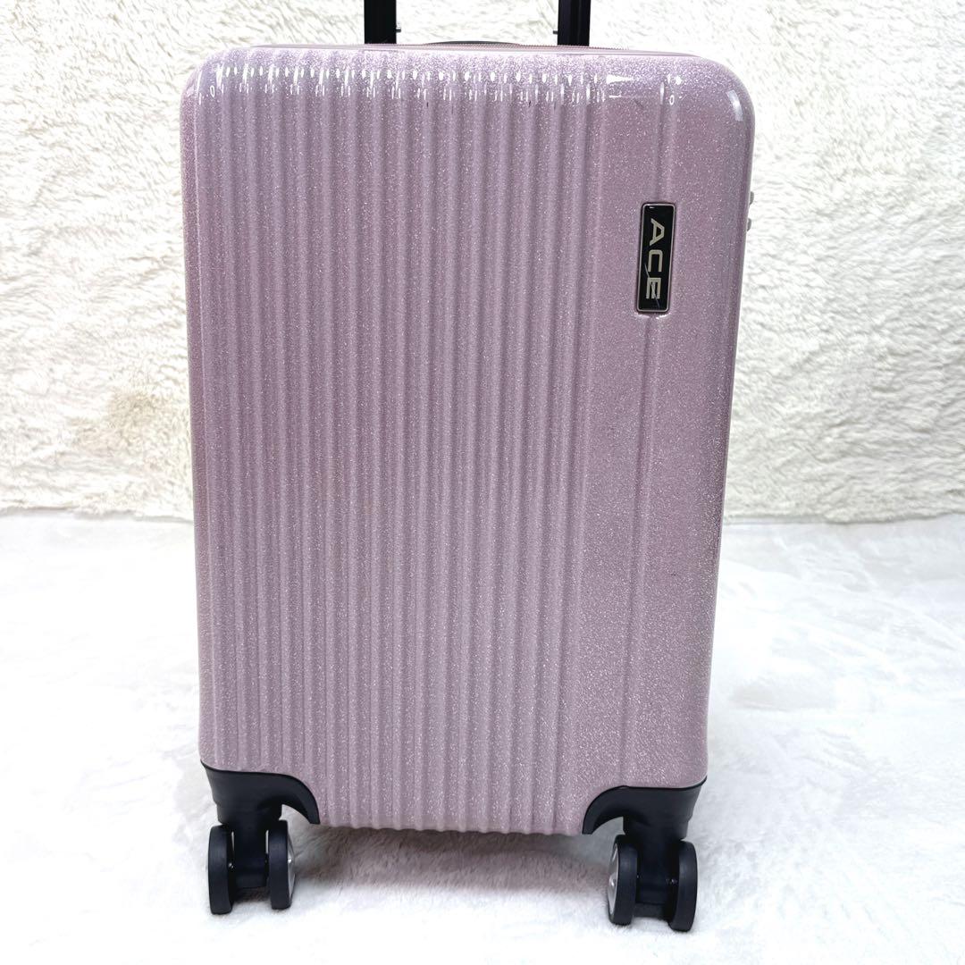 限定品✨ ACE　拡張タイプ　ピンクラメ　4輪　機内持込　TSAロック　キャリー