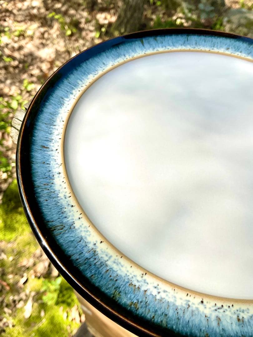 Denby デンビー黒、藍〜白のグラデーション皿4枚セット英国製