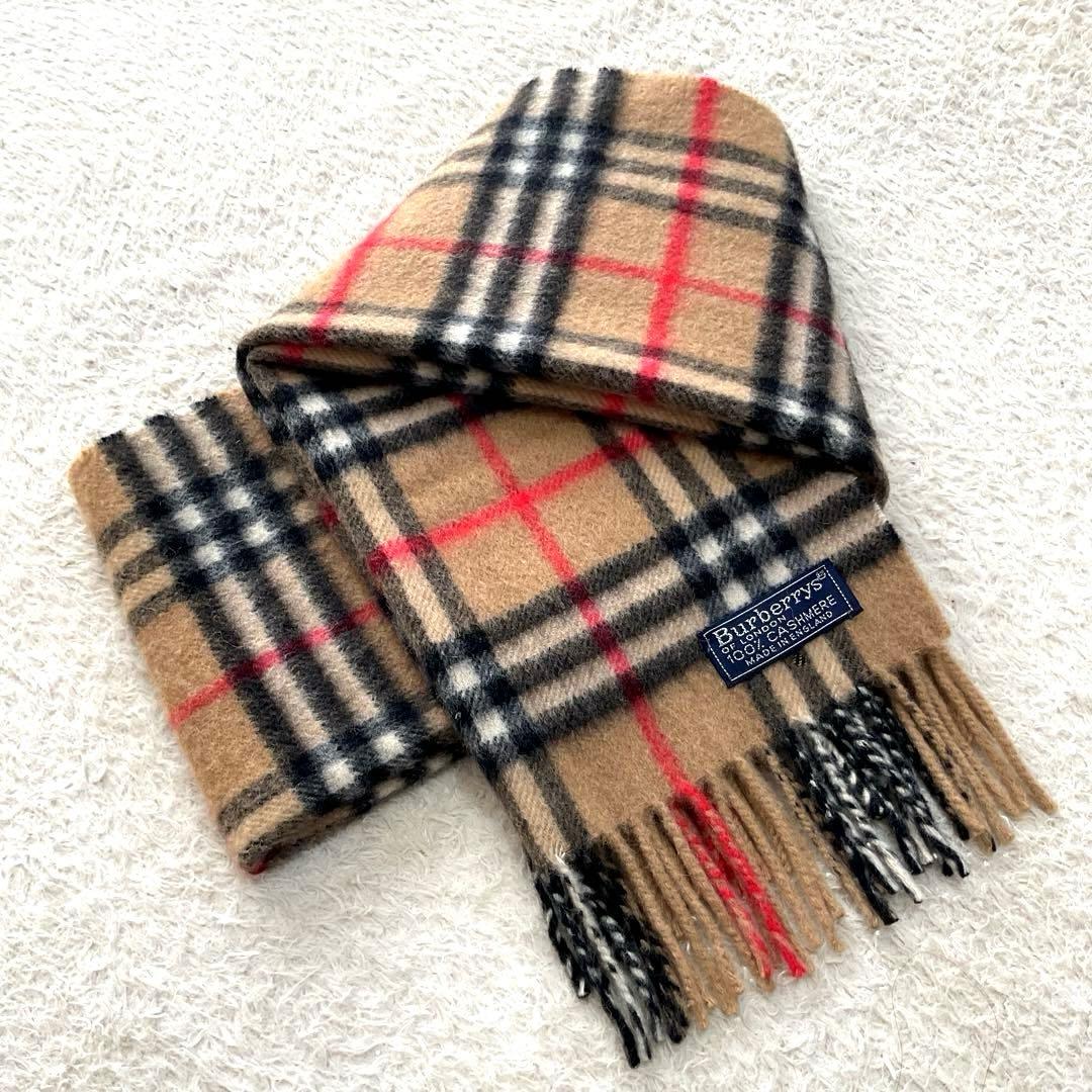 ❤︎❤︎❤︎ バーバリー　マフラー　ノバチェック　カシミア100% 英国製