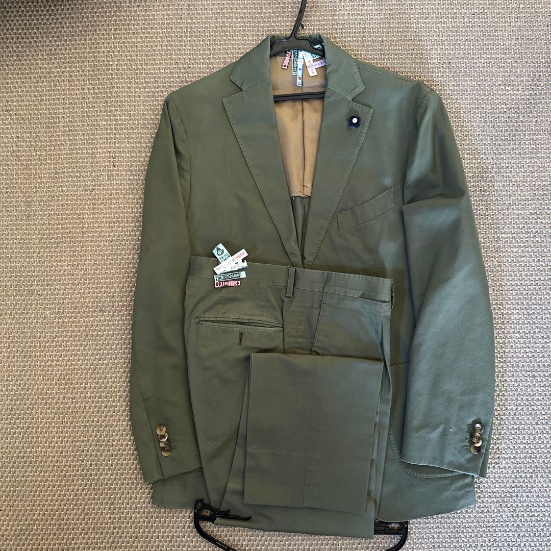 LARDINI ラルディーニ　ビジネス　セットアップ ブートニエール　コットン