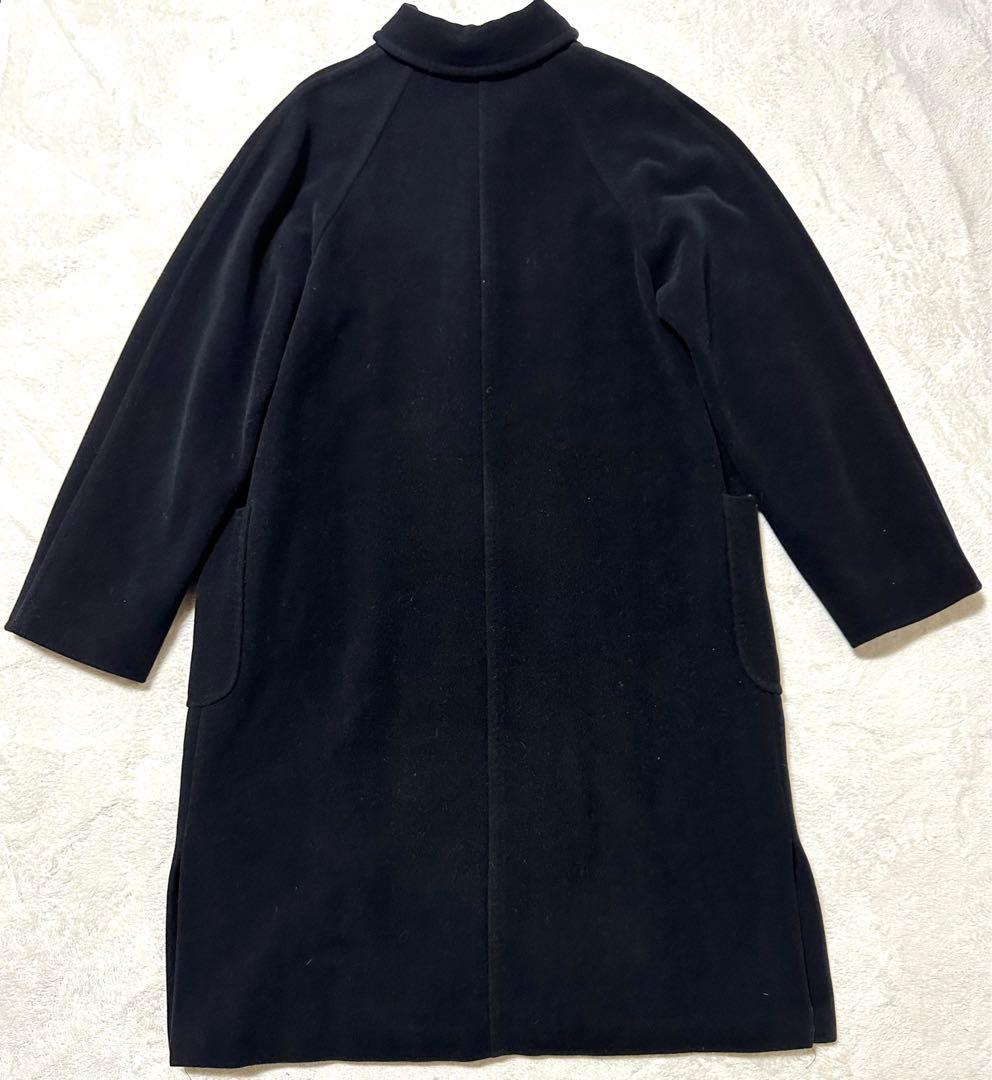 上質✨高級✨MaxMara 白タグ ロングコート ウール アンゴラ 黒 42
