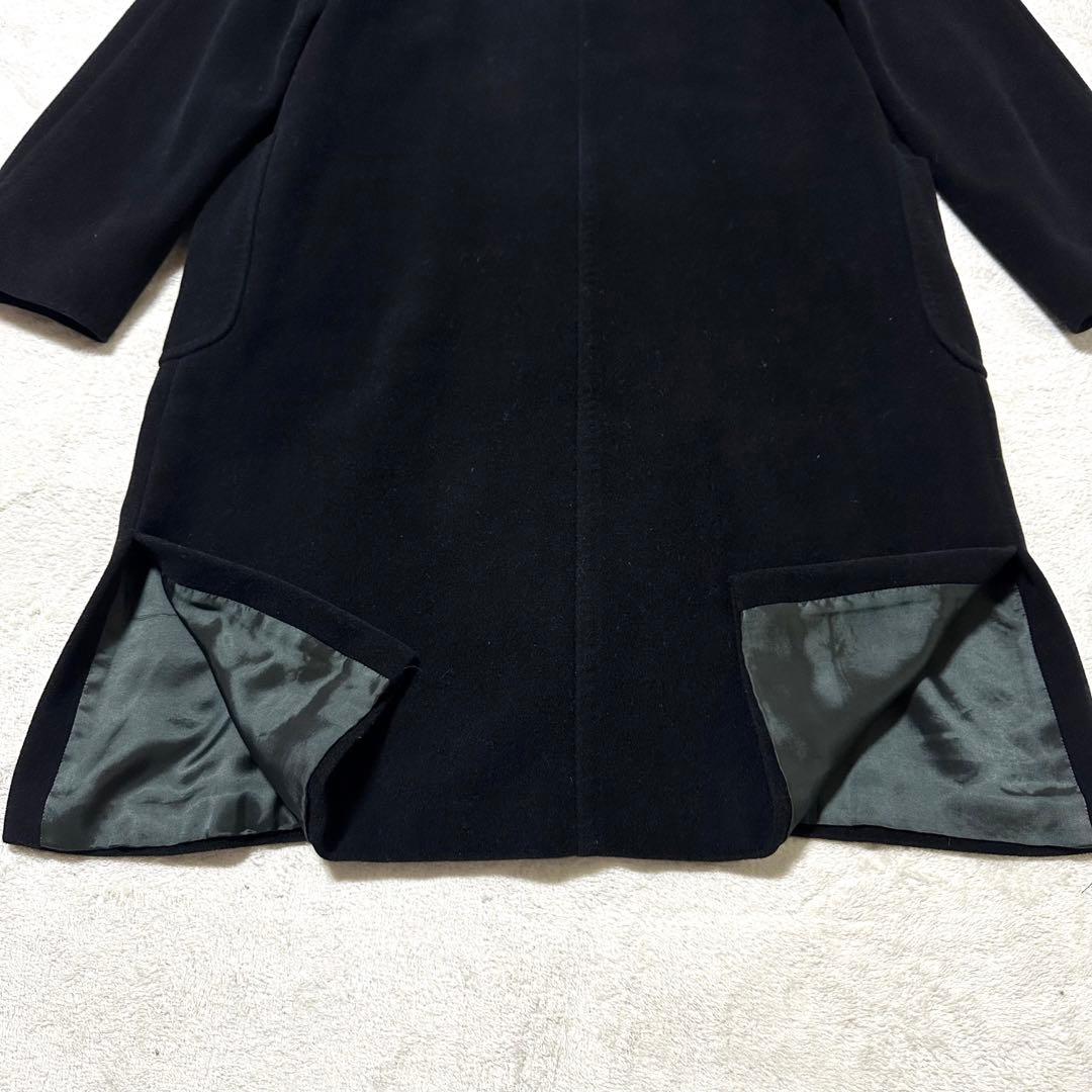 上質✨高級✨MaxMara 白タグ ロングコート ウール アンゴラ 黒 42