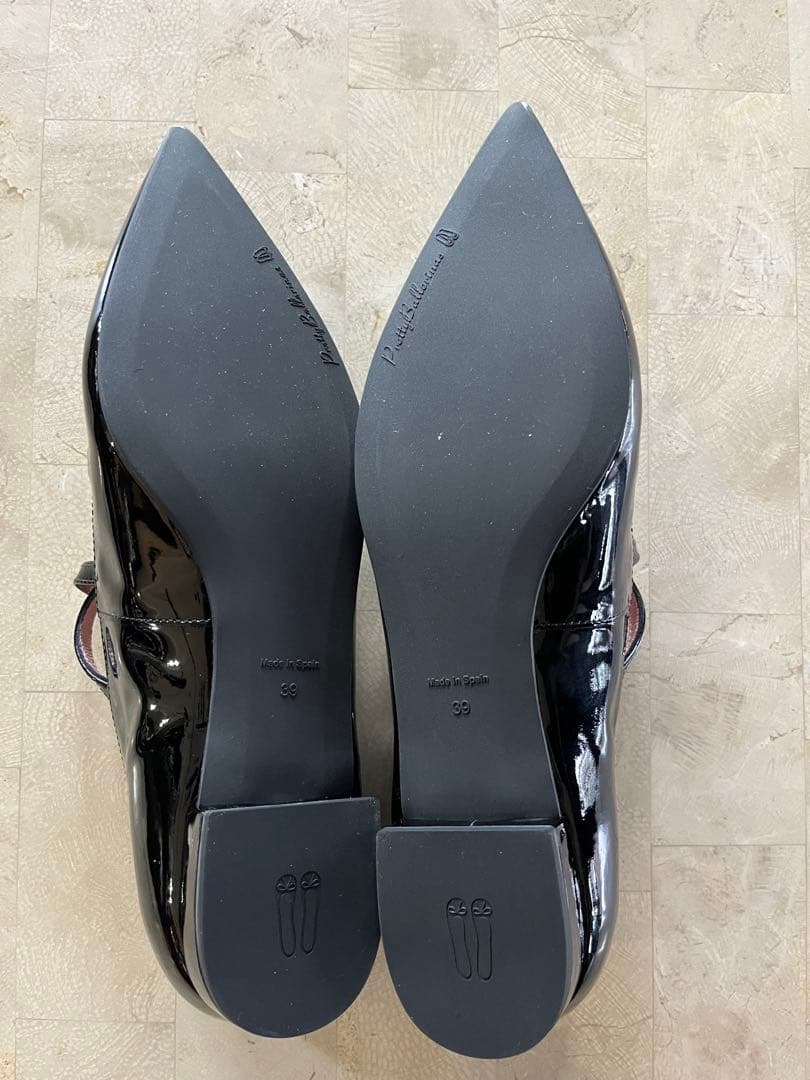 超メルカリ市★プリティバレリーナ　ストラップシューズ　パテント　39★極美品