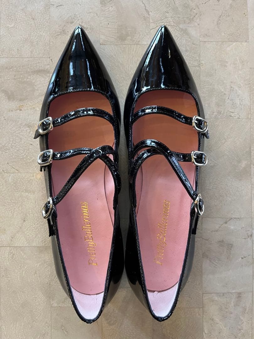 超メルカリ市★プリティバレリーナ　ストラップシューズ　パテント　39★極美品