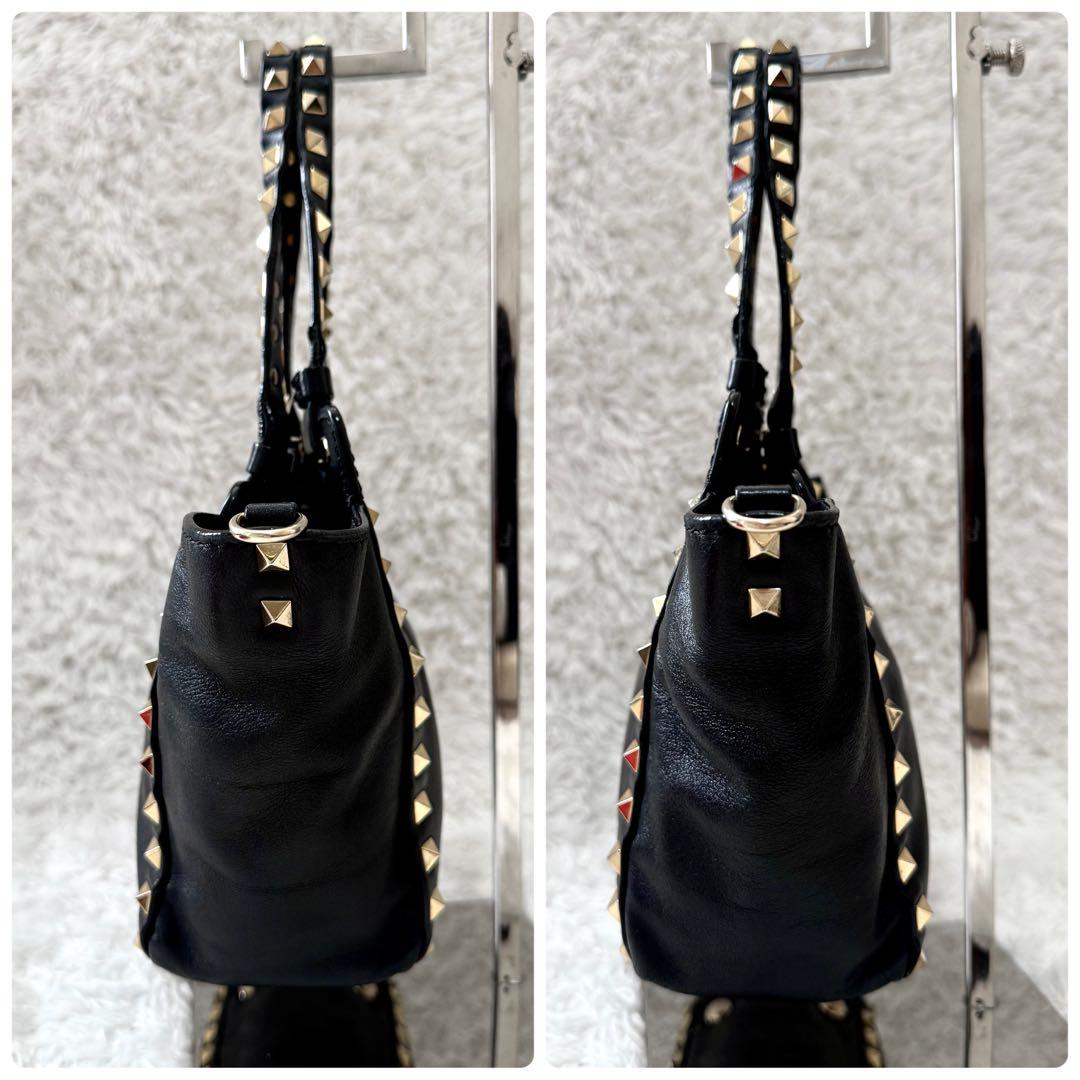 ヴァレンティノ ショルダーバッグ2way ロックスタッズ ブラック ハンドバッグ
