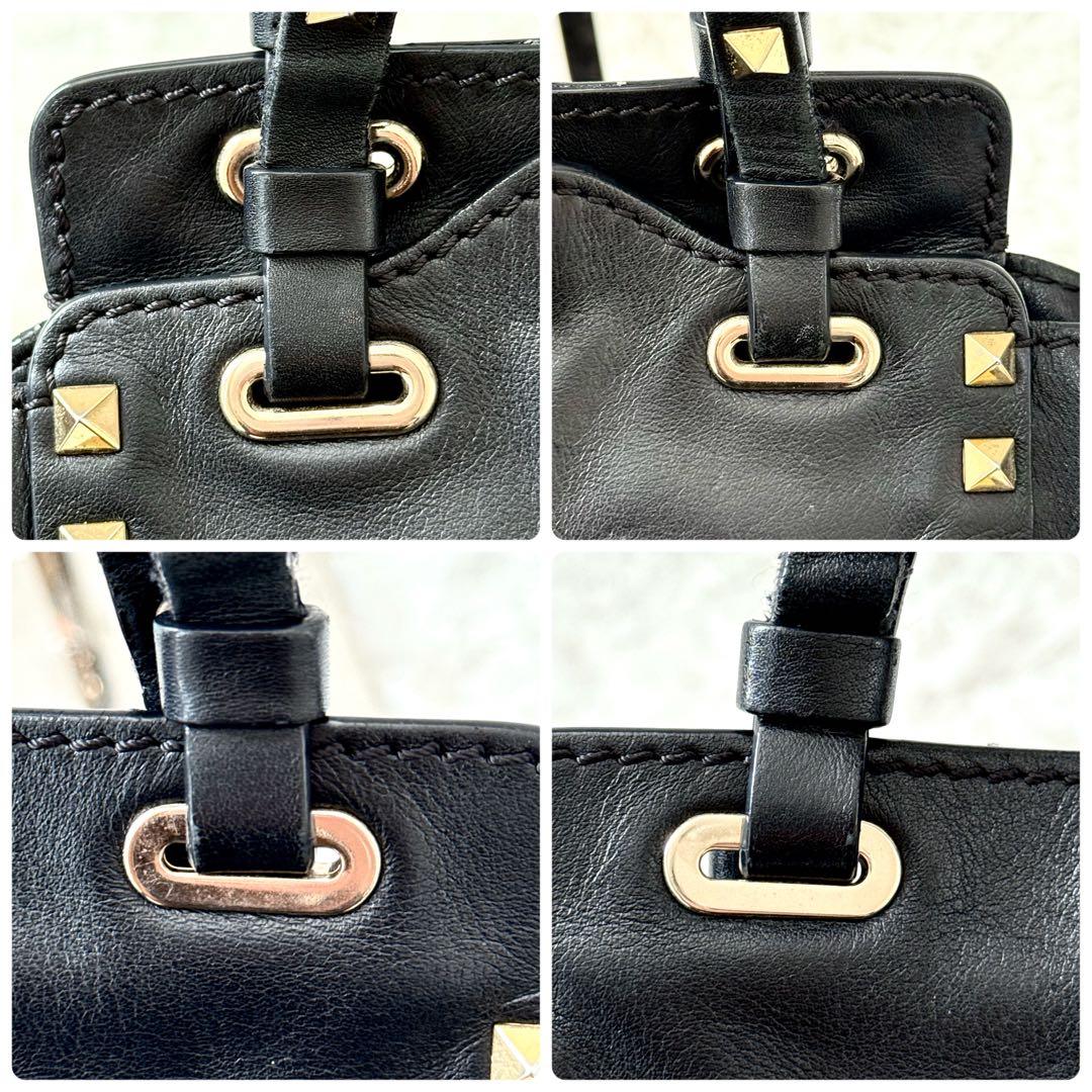 ヴァレンティノ ショルダーバッグ2way ロックスタッズ ブラック ハンドバッグ