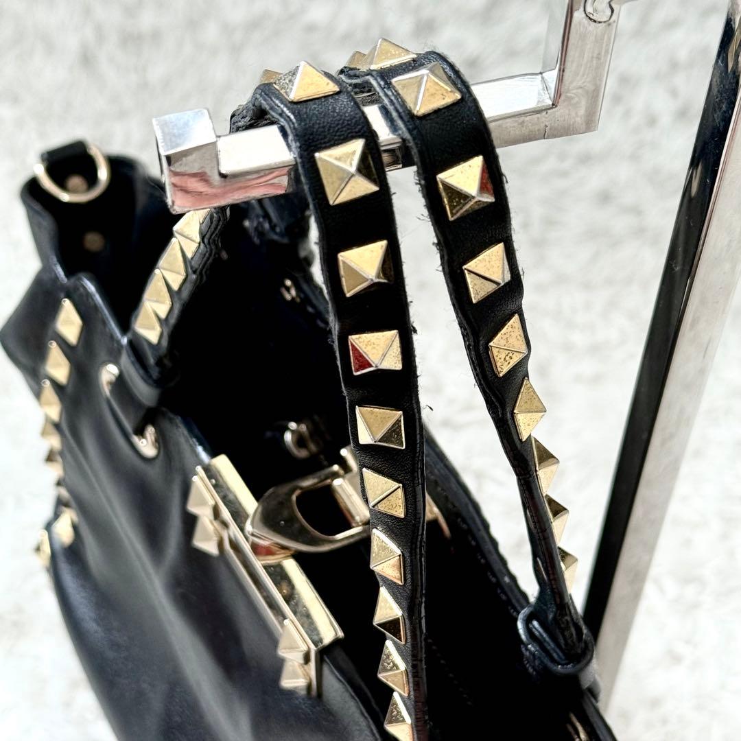 ヴァレンティノ ショルダーバッグ2way ロックスタッズ ブラック ハンドバッグ