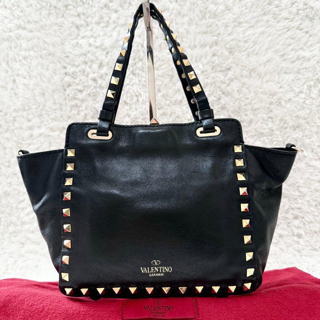 ヴァレンティノ ショルダーバッグ2way ロックスタッズ ブラック ハンドバッグ