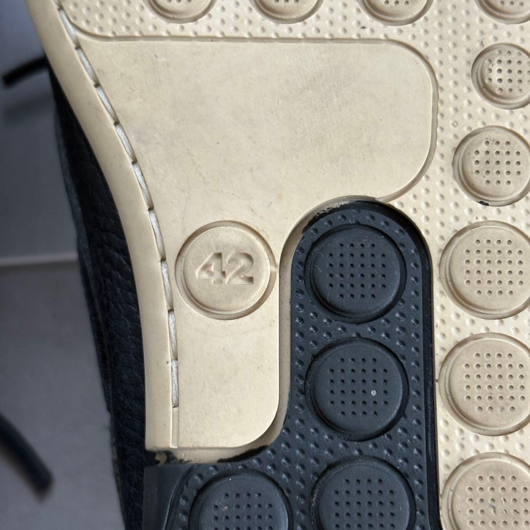 カンペール レザーデッキシューズ 極美品 シボ革 革靴 ネイビー 【42】