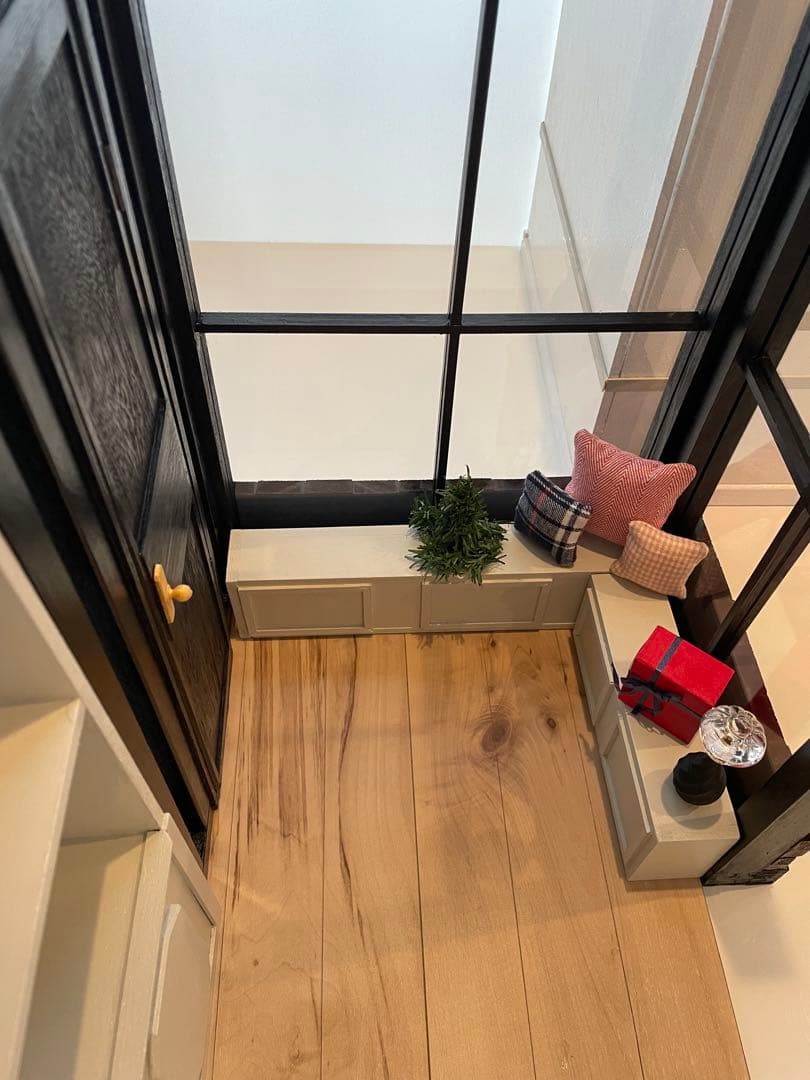 ドールハウス　撮影背景ボード　ハンドメイド☆ ルーム＆チェア＆シェルフ家具