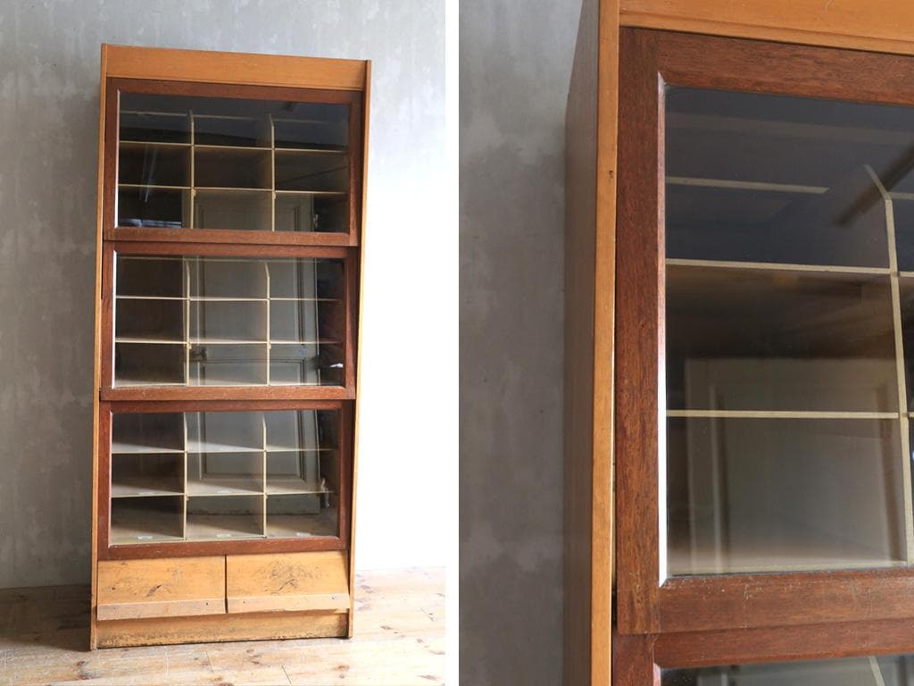 イギリスアンティーク木製27杯シャツキャビネット/食器棚飾り棚(43-134-1